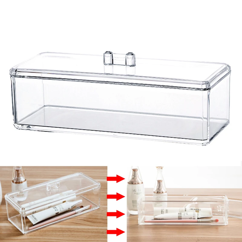 Акриловая шкатулка для украшений прозрачная коробка хранения косметики
