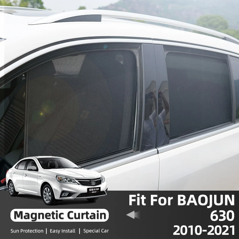 

For BAOJUN 630 2010-2021 Magnetic Car Curtains Visors Solar Protection On The Window Sun Shade Accessories