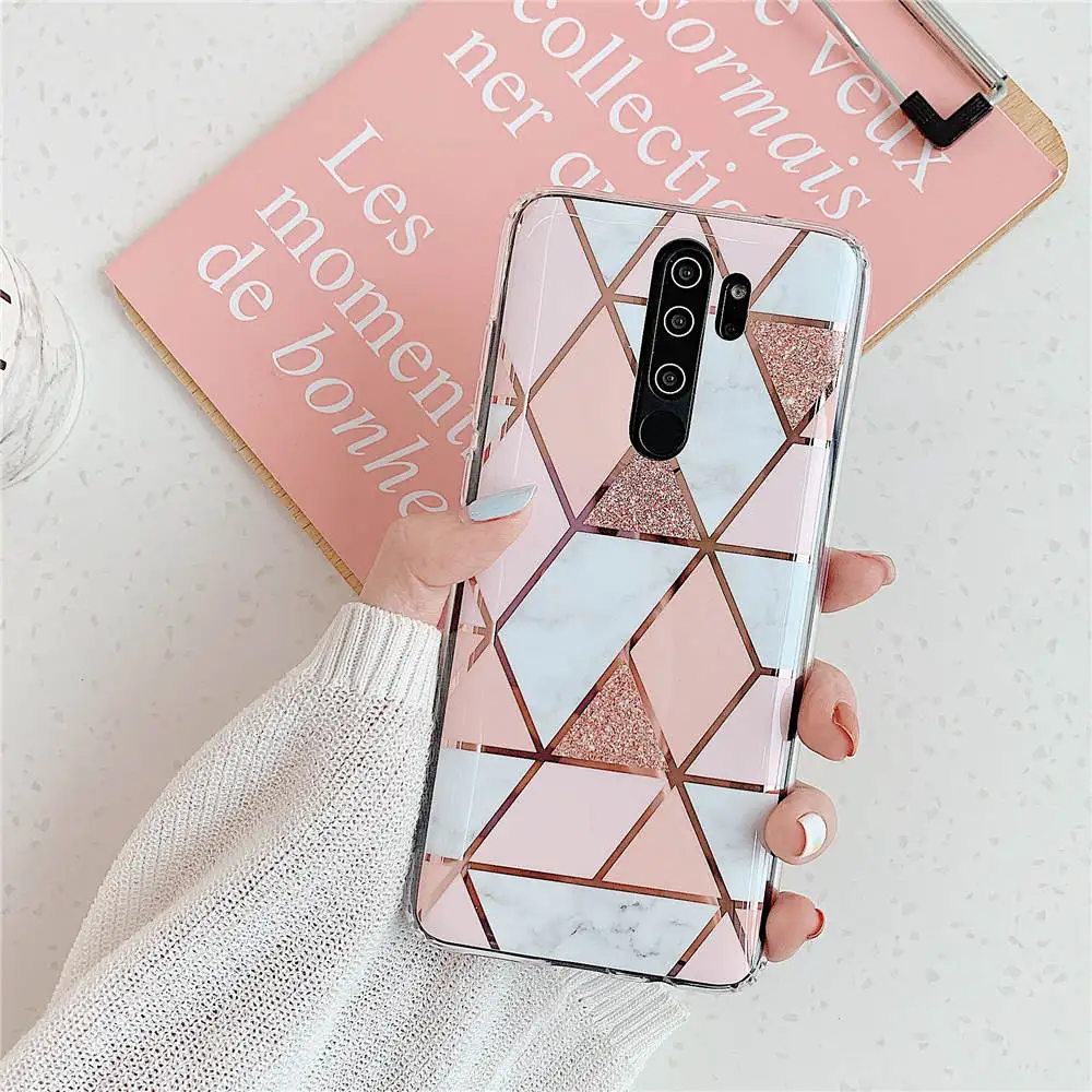 1 Чехол для телефона с геометрическим мраморным покрытием, чехол s для Xiaomi Redmi Note 7 8 6 5 Pro, чехол, мягкий силиконовый чехол из ТПУ - Цвет: 1