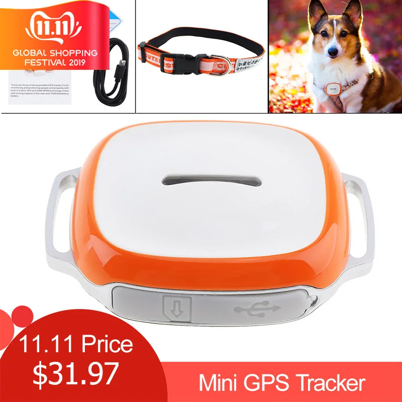 GT011 водонепроницаемый мини gps трекер локатор с wifi GSM GPRS трекер для домашних животных кошек собак