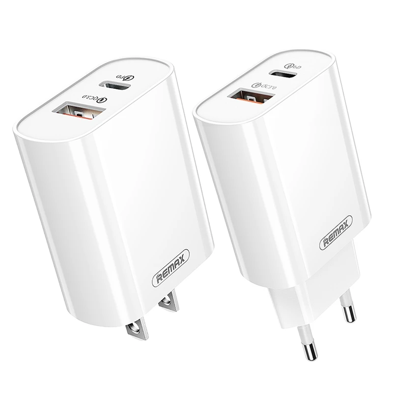 Адаптер для быстрой зарядки Remax 18 Вт/зарядное устройство путешествий TYPE C PD3.0 и USB