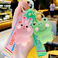 fashion cartoon resin frog rabbit chicken bear animal keychain backpack keyring key chains charms valentines day gift