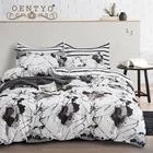 Oentyo серый черный чернила печатных постельное белье Nordic комплект, состоящий из универсального высокое качество мягкой и теплой пододеяльник Queen одеяло Стёганое одеяло крышки