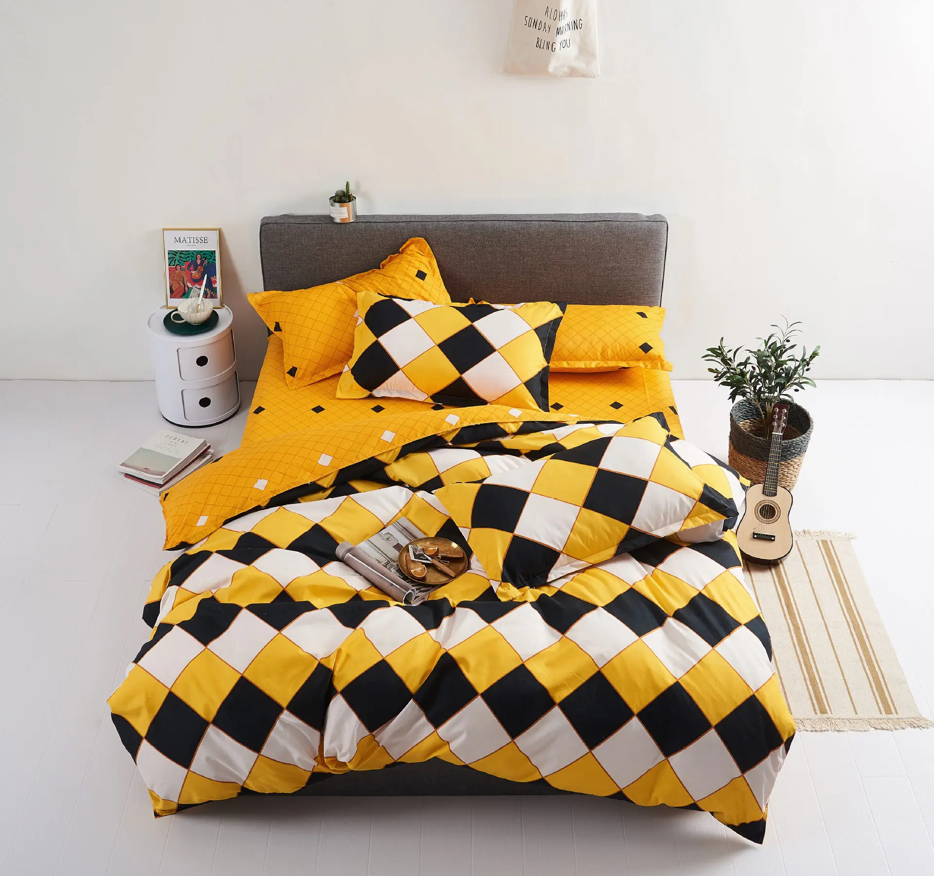 Пододеяльник модный Комплект постельного белья A/b Простые простыни с