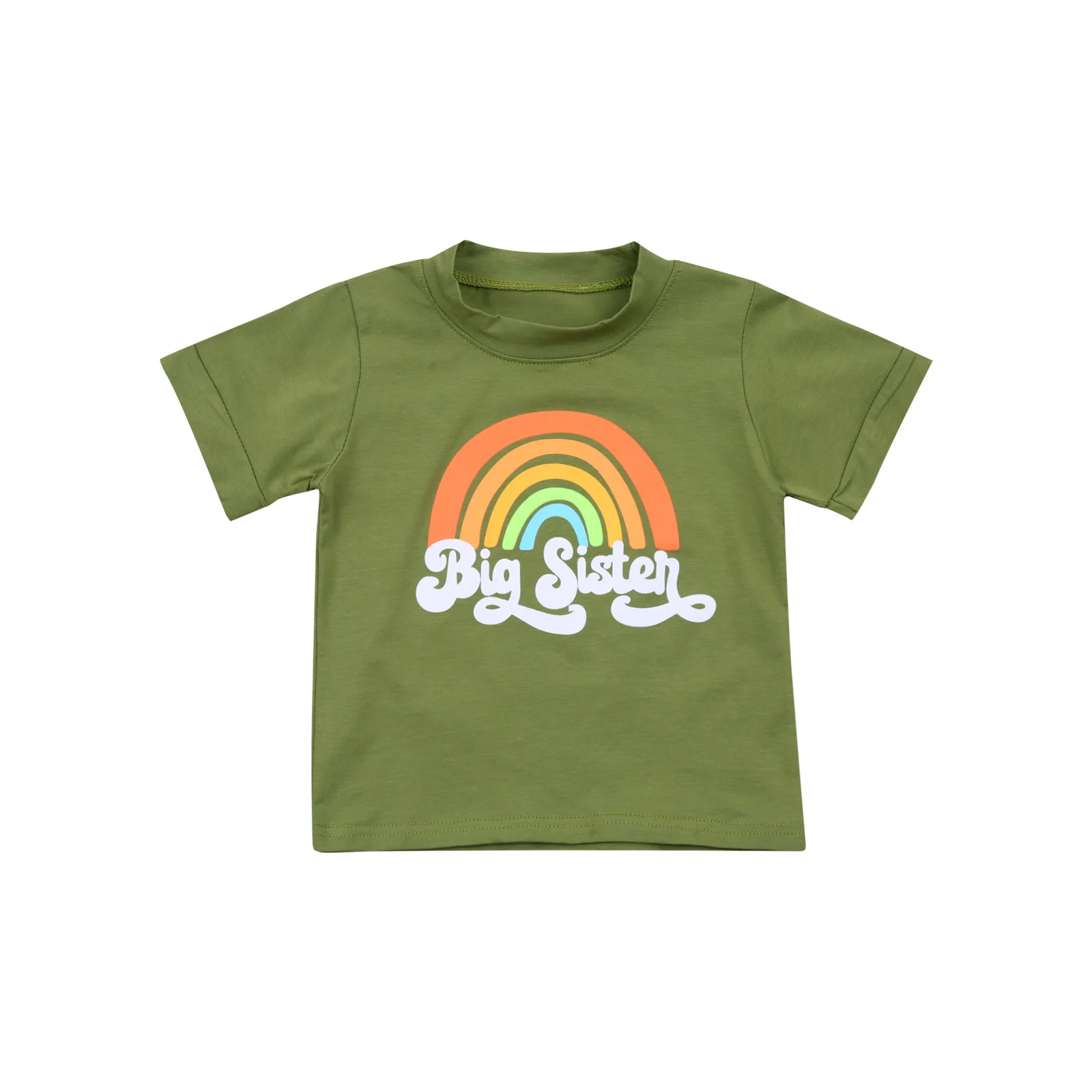 

Kids Baby Stylish Rainbow Letter Print T-shirt Fashion Short Sleeve Tops for Children Boys Girls