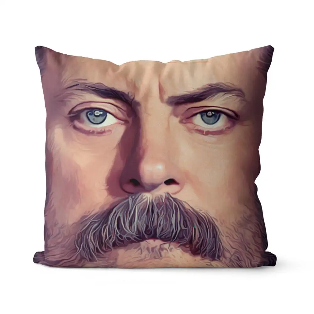 

Ron Swanson face Cotton Canvas custom pillow custom covers Throw Pillow Pillow Covers personalized gifts