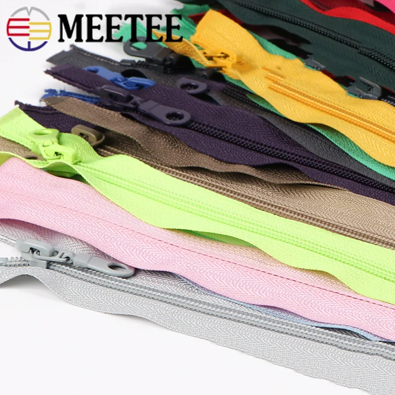 Meetee 10 шт 70 см/80 см одиночный открытый конец нейлон 5 # молния Авто замок молнии для