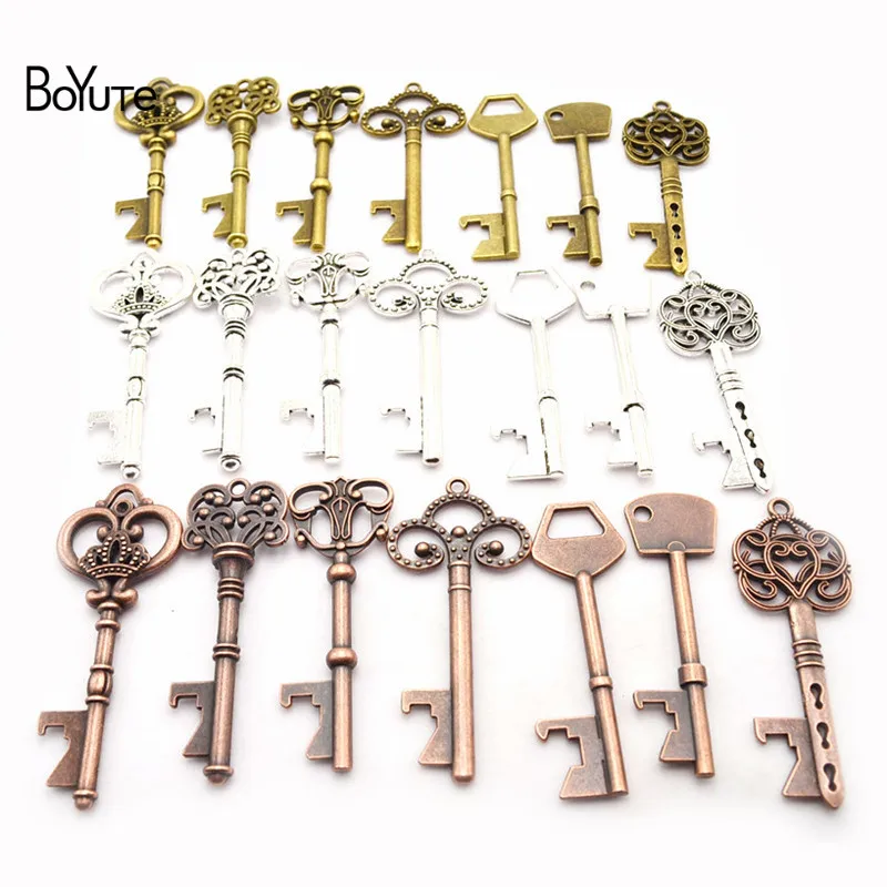 BoYuTe оптовая продажа (20 шт./лот) винтажная открывалка для бутылок с пивом подвеска для ключей Сделай Сам реклама свадебный подарок брелок Подвеска ювелирные изделия