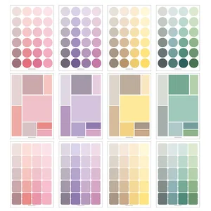 Цветная палитра многофункциональная наклейка на заказ круглые декоративные наклейки-указатели дневник стационарные хлопья скрапбук DIY