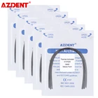 5 упаковок стоматологических ортодонтических арочных проводов AZDENT, тепловой активированный никти-сплав прямоугольной формы натуральной формы, 10 шт. в упаковке