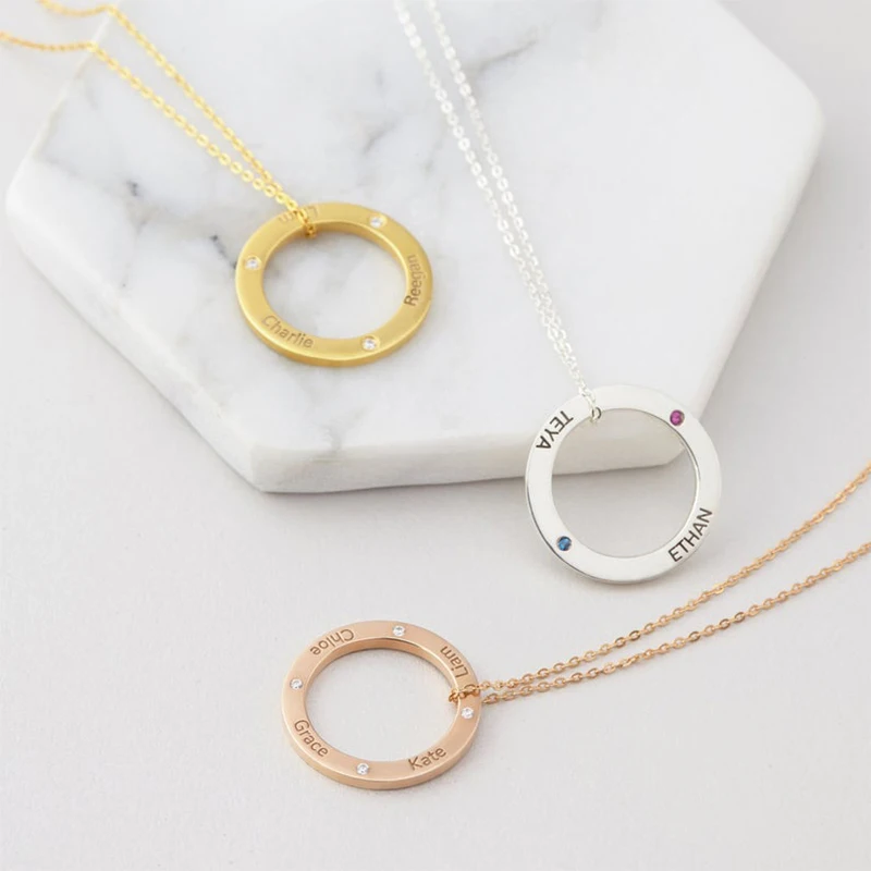 Женское Ожерелье с именем матери длинное ожерелье круглым или золотым