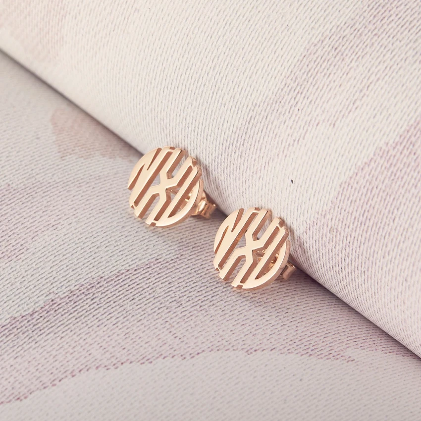 Богемные серьги с монограммой ювелирные изделия на заказ нержавеющая сталь