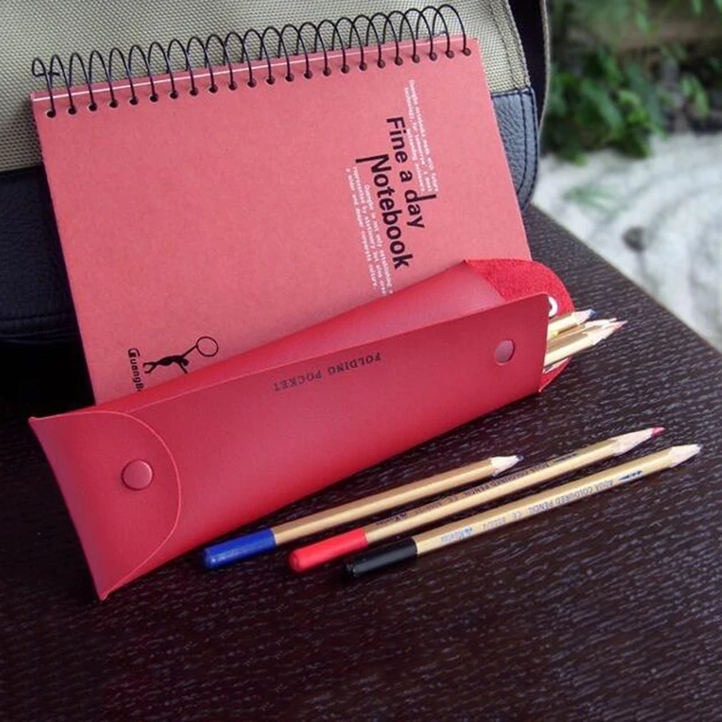 Чехол карандаш из искусственной кожи для девочек школьные принадлежности