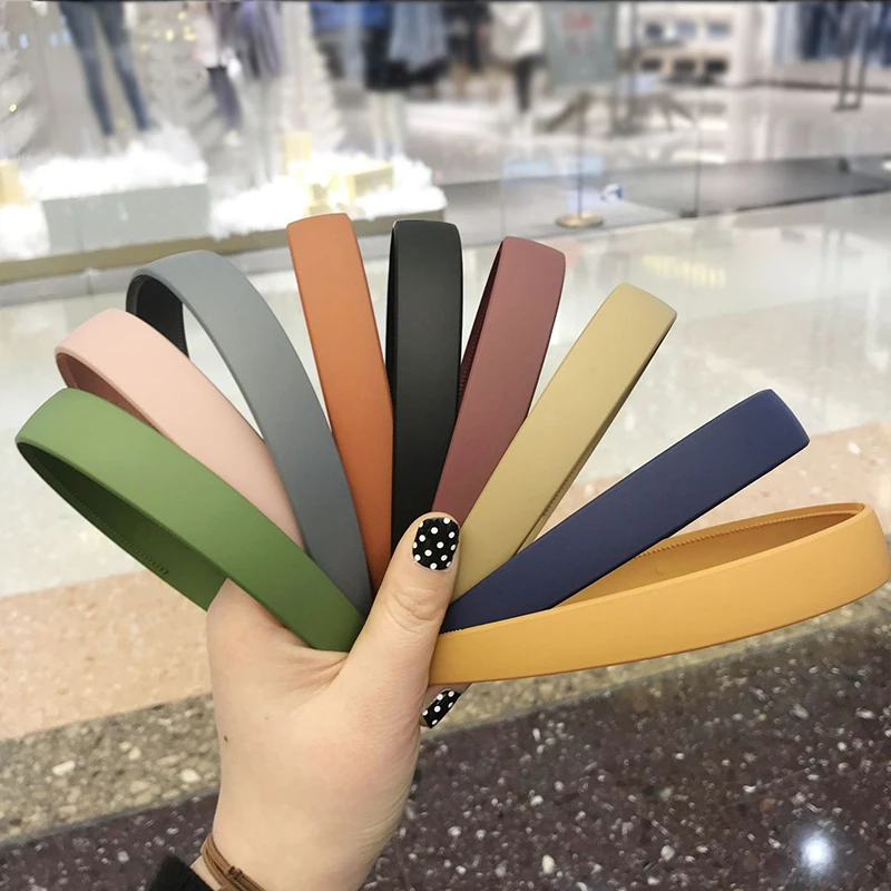 

Plastic Fashion Frosted Wide Headband Hair Band Headwear Handmade Hair Accessories For Woman Solid Color Resin Hairbands