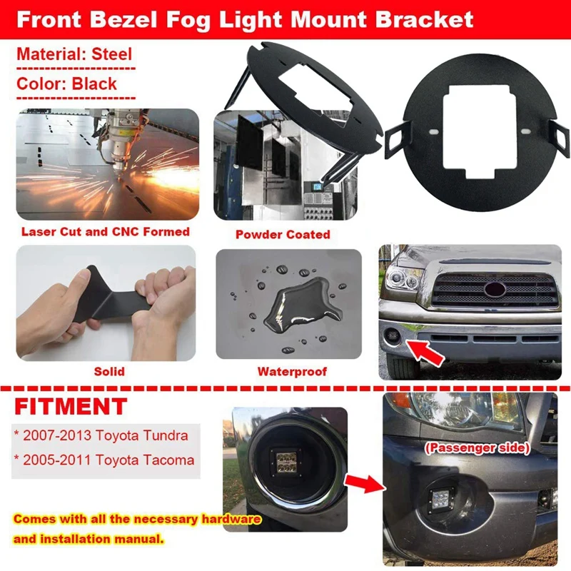 Передний противотуманный светильник-скрытый бампер Foglamp комплект для Toyota-Tundra