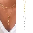 BOAKO Pendientes плата 925 ожерелье для Для женщин 2020 змея Форма амулет в виде ожерелья цепи ювелирные украшения ожерелье бижутерия для женщин #19