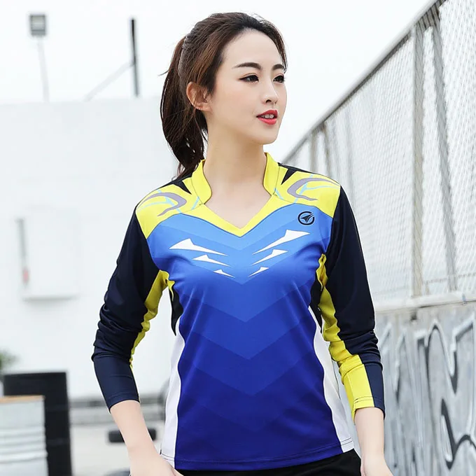 Girl Tennis TShirts Pants, Girls Long Sleeve Tennis Clothes Tracksuits, Women's Badminton T-Shirt, Female Table Tennis Tee Shirt