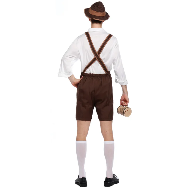 Новый Взрослый мужской традиционный костюм для Октоберфеста disfraz Mujer Lederhosen Bavarian