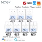 Клапан привода радиатора Moes ZigBee 3,0, умный термостат, контроль температуры, внешний датчик TRV, Голосовое управление с Alexa