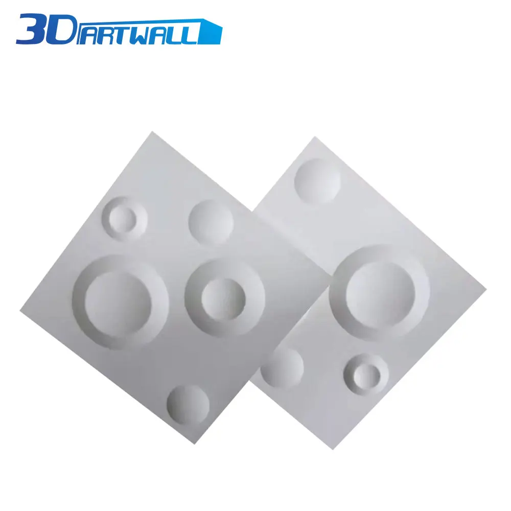 3DARTWALL PVC 3D Wall Panels Pack of 12 Tiles 3D Raised Round Bubble Design White for Interior Exterior Wall Decor