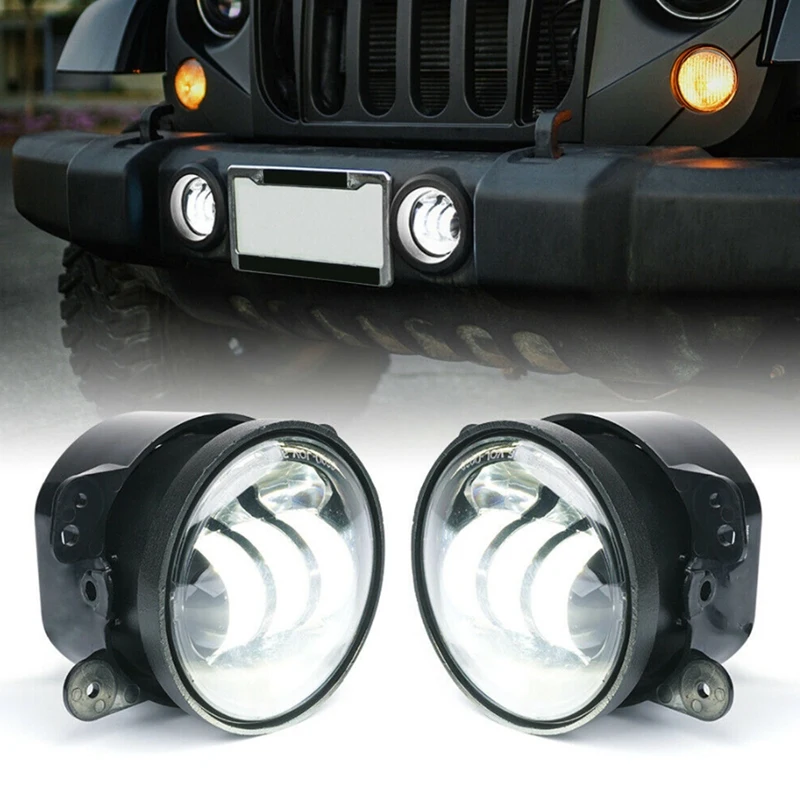 

4 Inch Fog Light White Light Off-Road Vehicle Front Bumper Modification 30W LED Fog Light for 07-18 for Jeep Wrangler JK