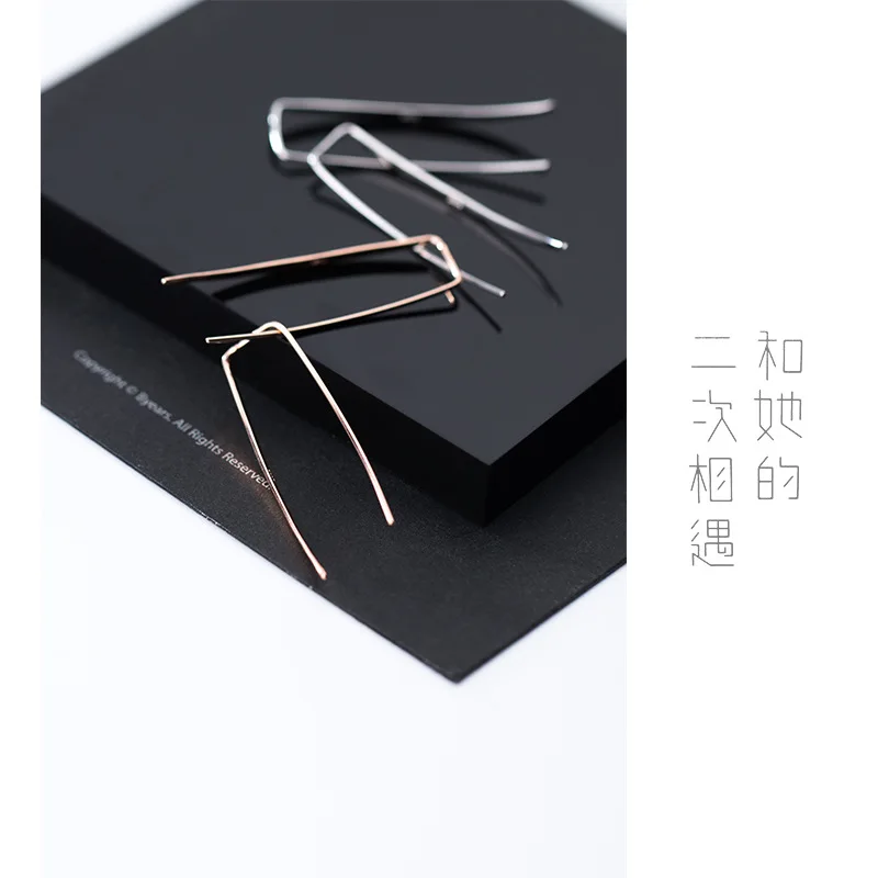 Trustdavis настоящее 925 пробы серебряные гладкие палка лунные серьги кольца для