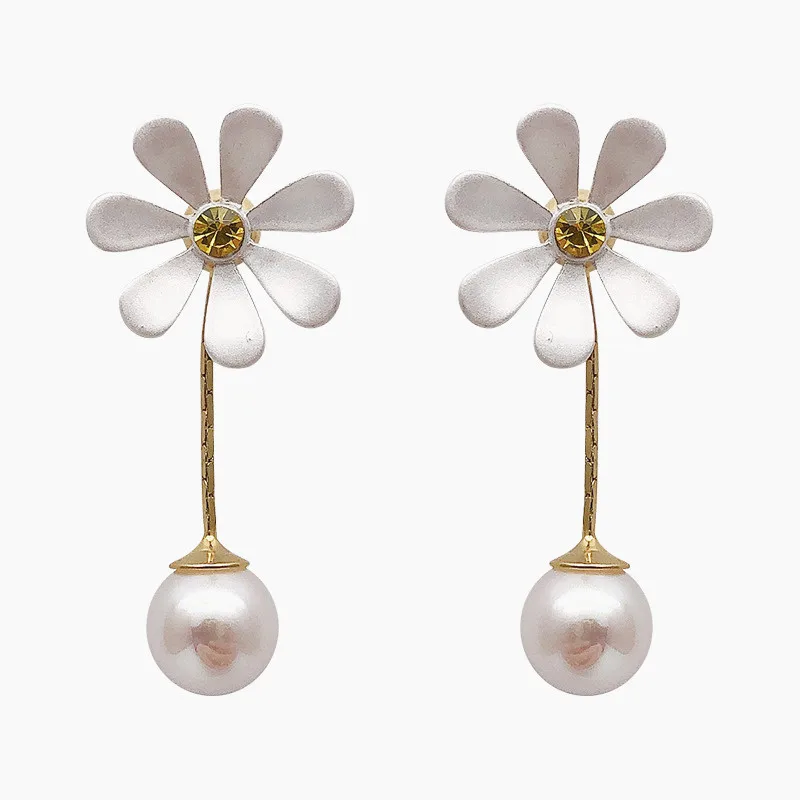 Простые элегантные серьги ромашки 2020 новые темпераментные жемчужные Модные