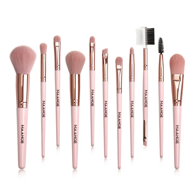 

Набор кистей для макияжа, 11 шт., для нанесения теней, пудры, подводки глаз, с ресницами, губами, кисти для макияжа, набор косметических инструм...