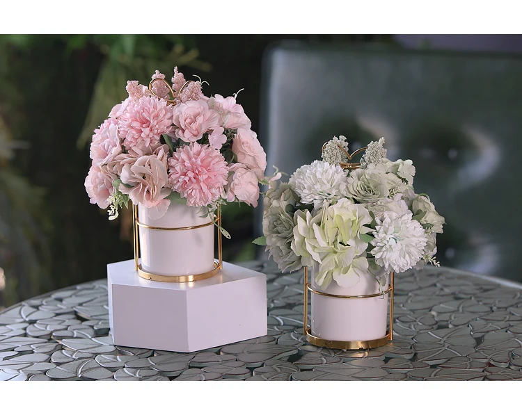 Европейский стиль искусственный набор горшков для цветов ваза стола украшение