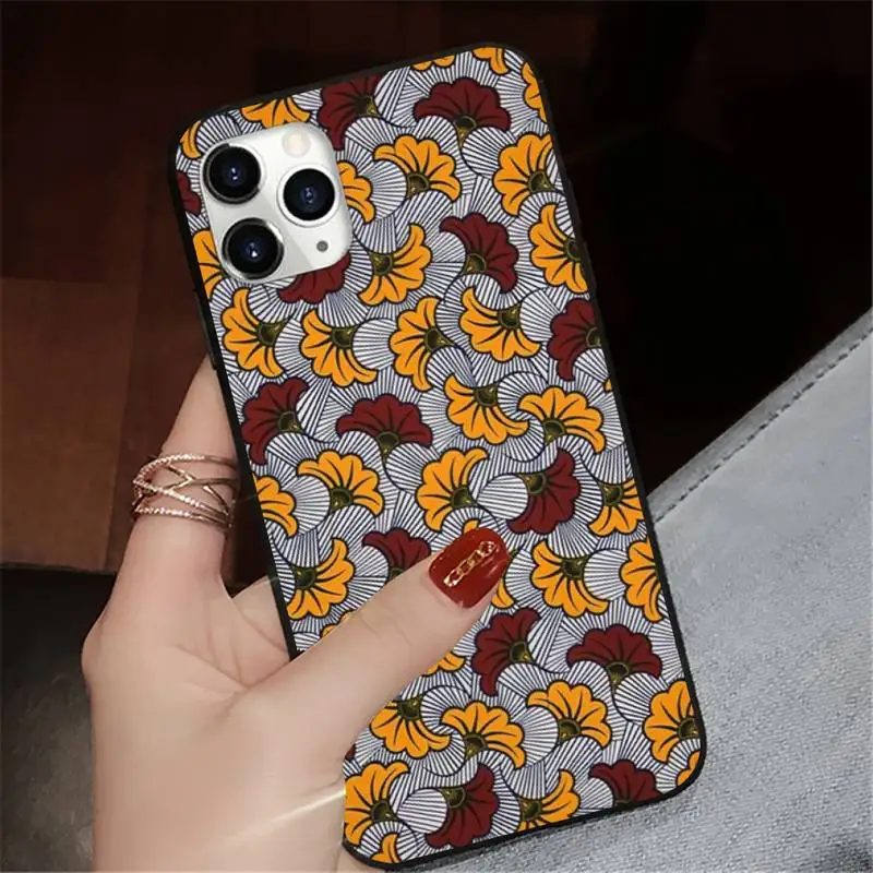 

African style fabric print Phone Case for iPhone 7 8 11 12 Pro X XS Max XR Samsung A S 10 20 50 Plus pro funda