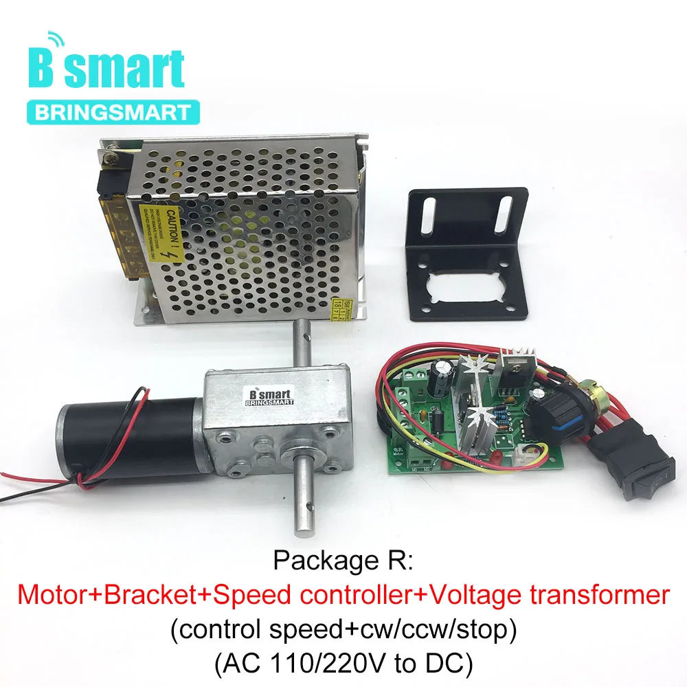 Bringsmart 5840-31zy червячный мотор-редуктор DC 12 В двойной вал мотор 24 в высокий крутящий