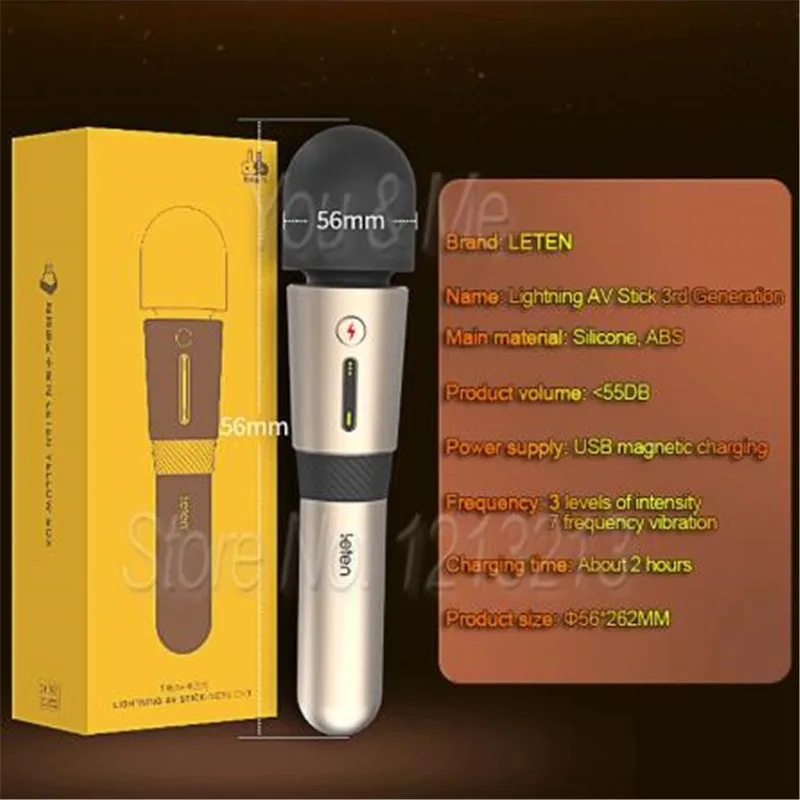 Вибратор Leten для женщин мощный водонепроницаемый с нагревом и волшебной палочкой