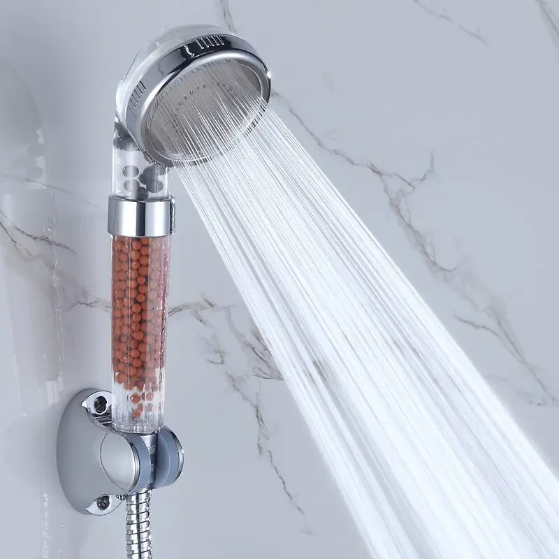 

Bathroom Pressurized Shower Nozzle Negative Ion Shower Head Rainfall Shower Set Hand Press Bathroom Faucet Shower Head Hardware