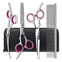 pet grooming scissors set with safety round tip dog grooming scissors kit for dog cat hair care