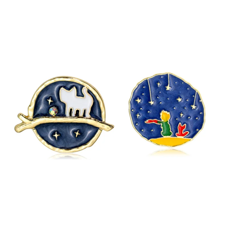 

The Little Prince and Fox Hard Enamel Pins Collect Creativity Anime Cat Metal Cartoon Brooch Backpack Collar Lapel Badges