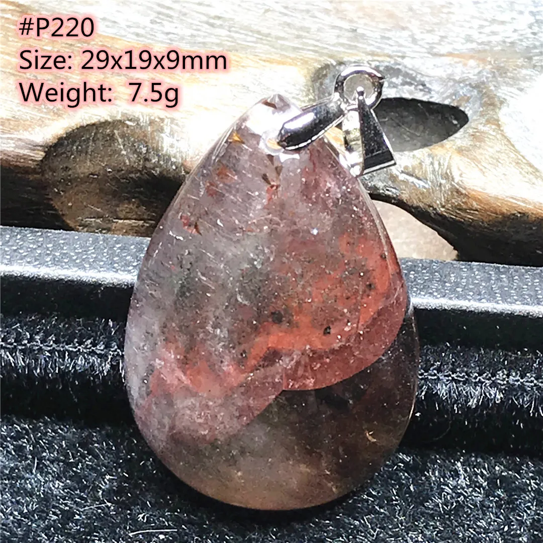 

Natural Red Auralite 23 Beads Pendant For Women Men 29x19x9mm Canada Crystal Healing Reiki Silver Energy Gemstone Jewelry AAAAA