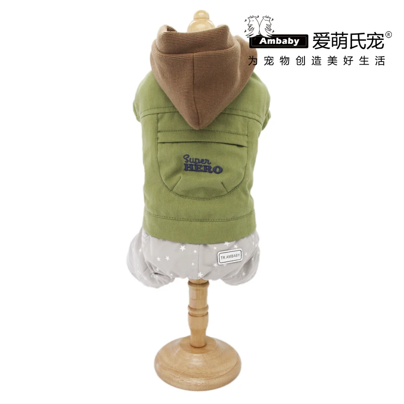 Ambaby осенне-зимняя одежда для домашних животных с капюшоном 4 брюки с широкими штанинами теплое пальто для Собаки Одежда для куртки для маленьких собак средних и больших размеров, Размеры Домашние животные, собаки и кошки
