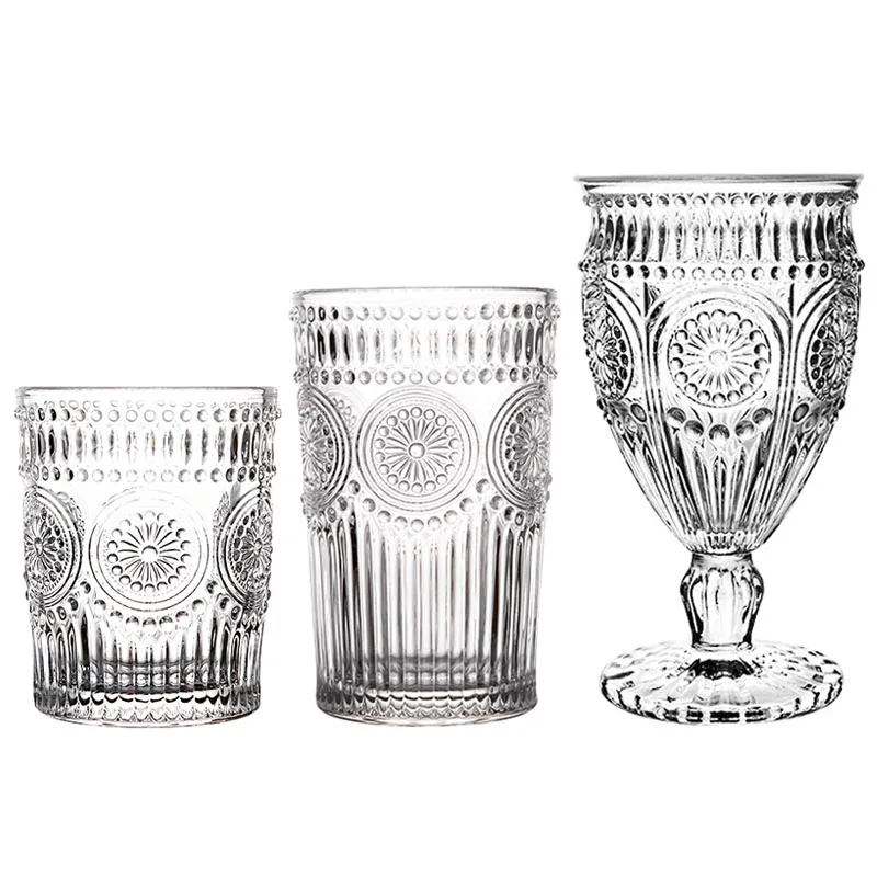 Бутылка для воды стеклянная кружка с волнистыми элементами посуда вина виски