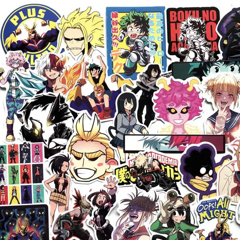 

73/70pcs Anime My Hero Academia Stickers Laptop PVC Waterproof Cartoon Sticker DIY Party Decoration For Car Laptop Luggage Diary