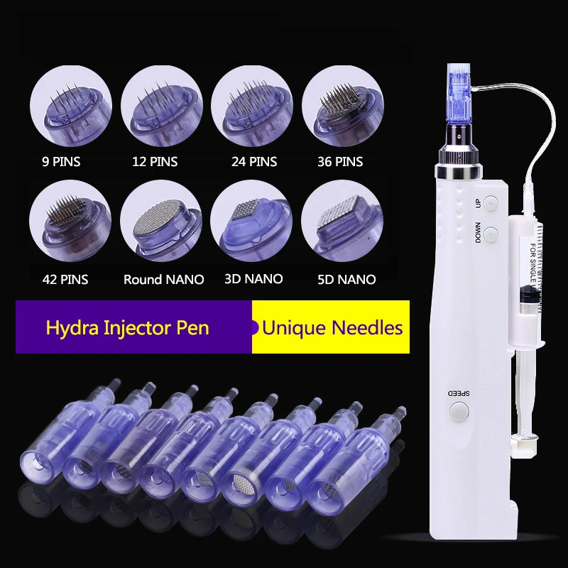 10 шт. картриджи с микроиголками мини инжектор для мезотерапии воды 2 в 1 Nano 9/12/36/42/