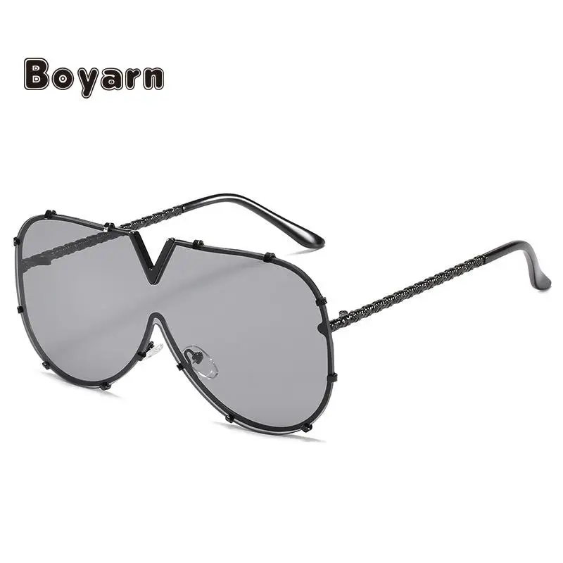

Boyarn Black Sunglasses Women/man Mirrored Designer Brand Women Glasses Vintage Blue Lens Sun Glasses Female UV400 Toad Sunglass