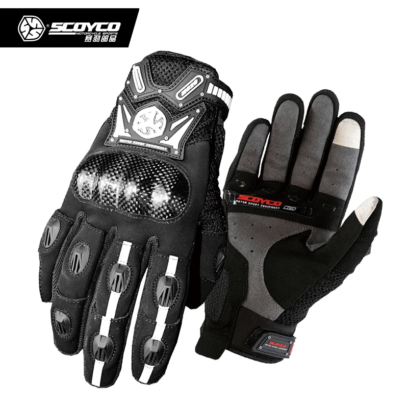 

Scoyco MC20 Touch Screen Motocicleta Full finger Gloves Motorcycle Gloves Carbon Fiber Motorbike Guantes Luvas Protective