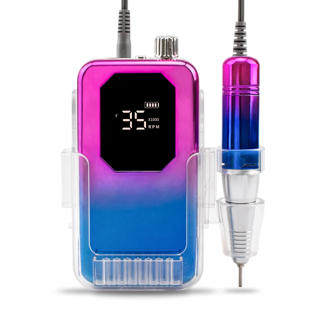 35000RPM Fashionable Gradient Color Portable Cordless Rechargeable Manicure Pedicure Electric E File Nail Drill Machine