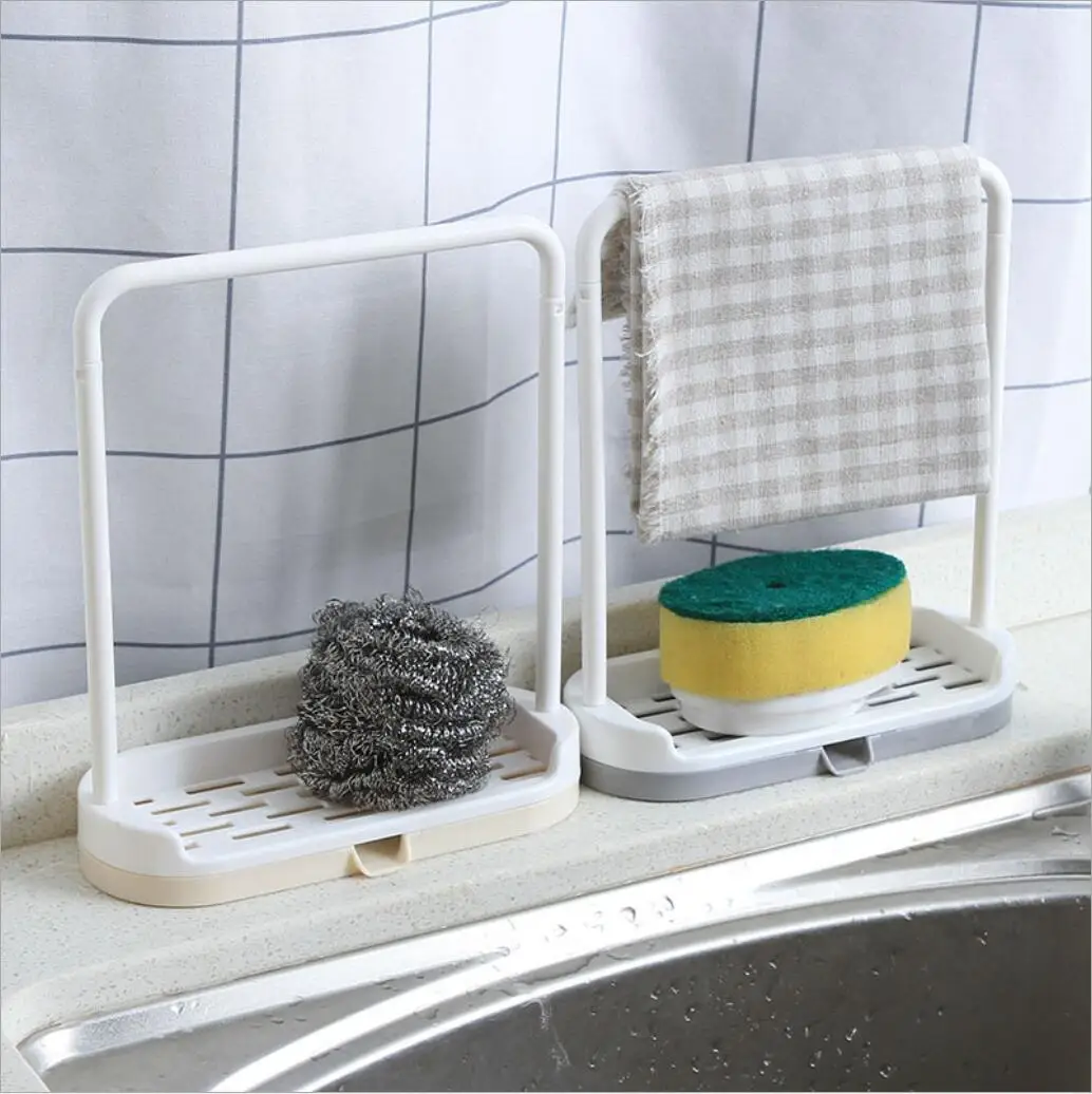

Kitchen Utensil Towel Rack Bar Hanging Holder Rail Organizer Storage Rack Gadgets Sponge Shelf Kitchen Organizer Drain H0222
