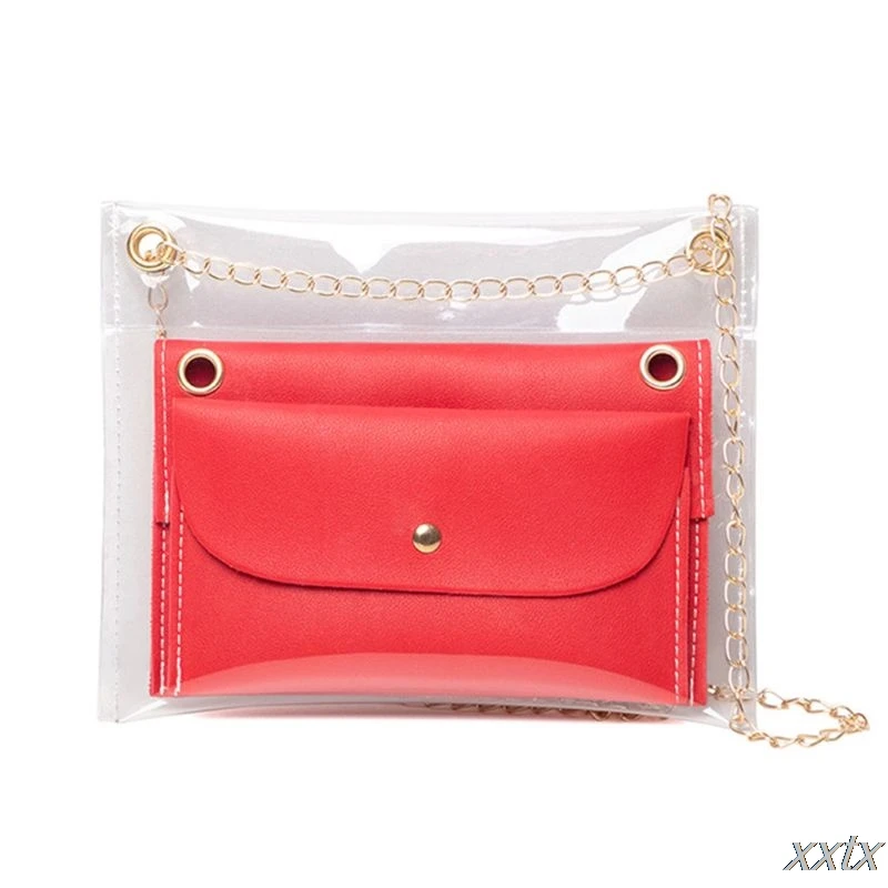 

Women Girls Transparent Handbag Shoulder Bag Summer Beach Purse Crossbody Tote