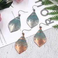ethnic geometry bronzesilver color alloy earrings pendientes womens boho jewelry gypsy hippie flower earrings brinco