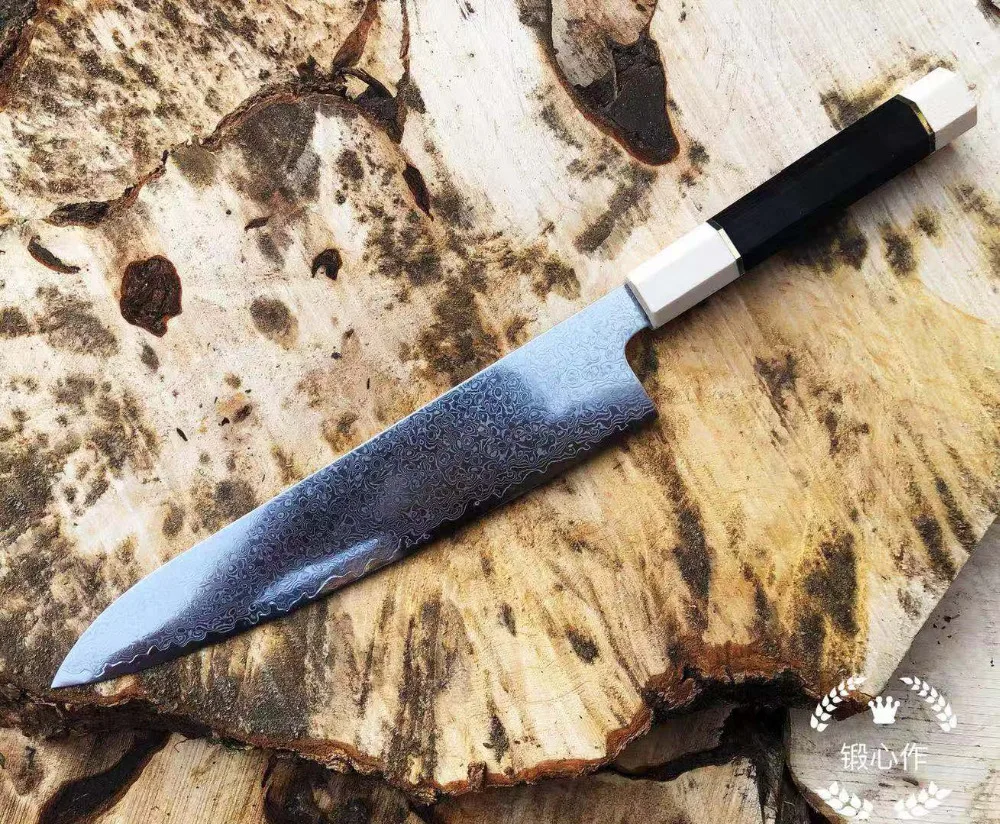 Дамасская сталь VG10 нож шеф-повара Gyuto инструмент для приготовления пищи meet Тесак японские кухонные ножи Набор черное дерево ручка острые