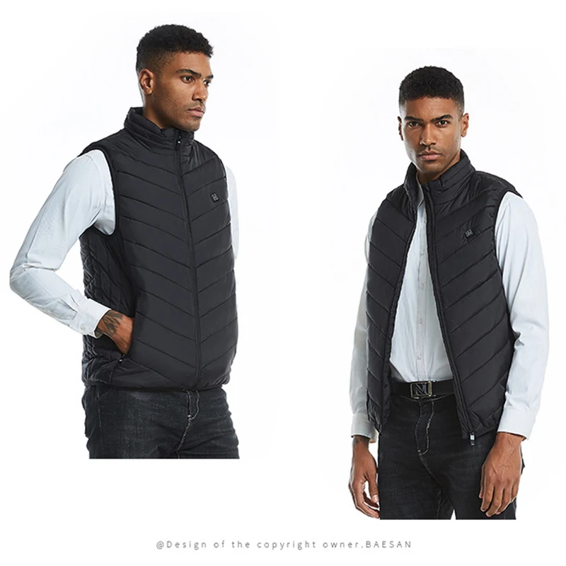 Мужской осенне-зимний умный жилет с подогревом инфракрасным USB женская уличная