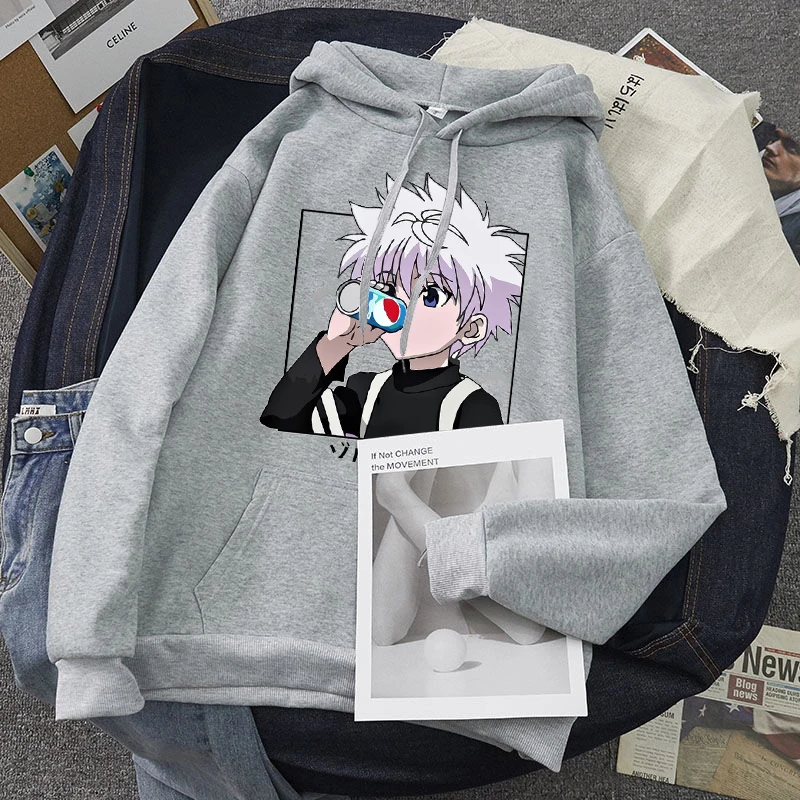 Женские худи Hunter x Killua с капюшоном унисекс Zaoldyeck длинным рукавом свободная