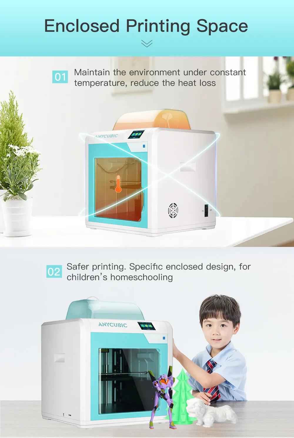 Anycubic 3d принтер Formax 4Max Pro размера плюс Закрытая печать пространство Настольный уровень печать 3D Diy комплект Impressora 3d drucker
